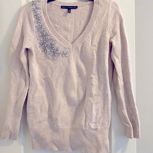 WHBM peach bedazzled sweater